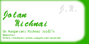 jolan michnai business card